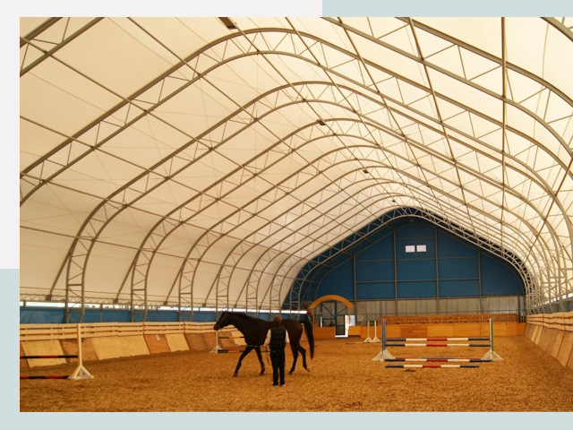 Строительство конных манежей в Борзе